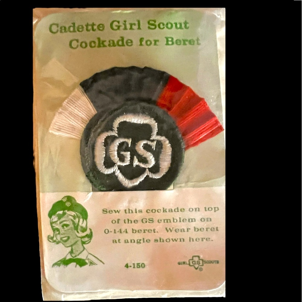 Vtg Girl Scout Cadette Beret Cockade